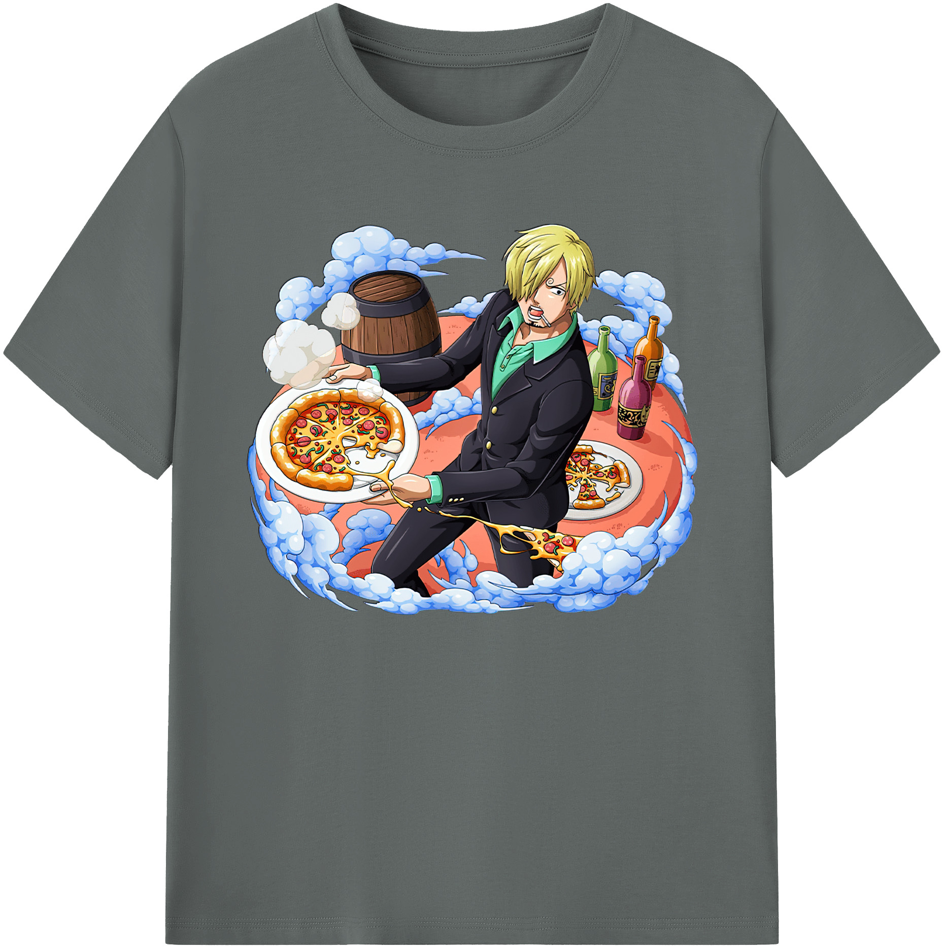 （画像用） ワンピース サンジ ONE PIECE Sanji 綿100％ メンズ半袖Tシャツ｜肌触りやわらか＆通気性